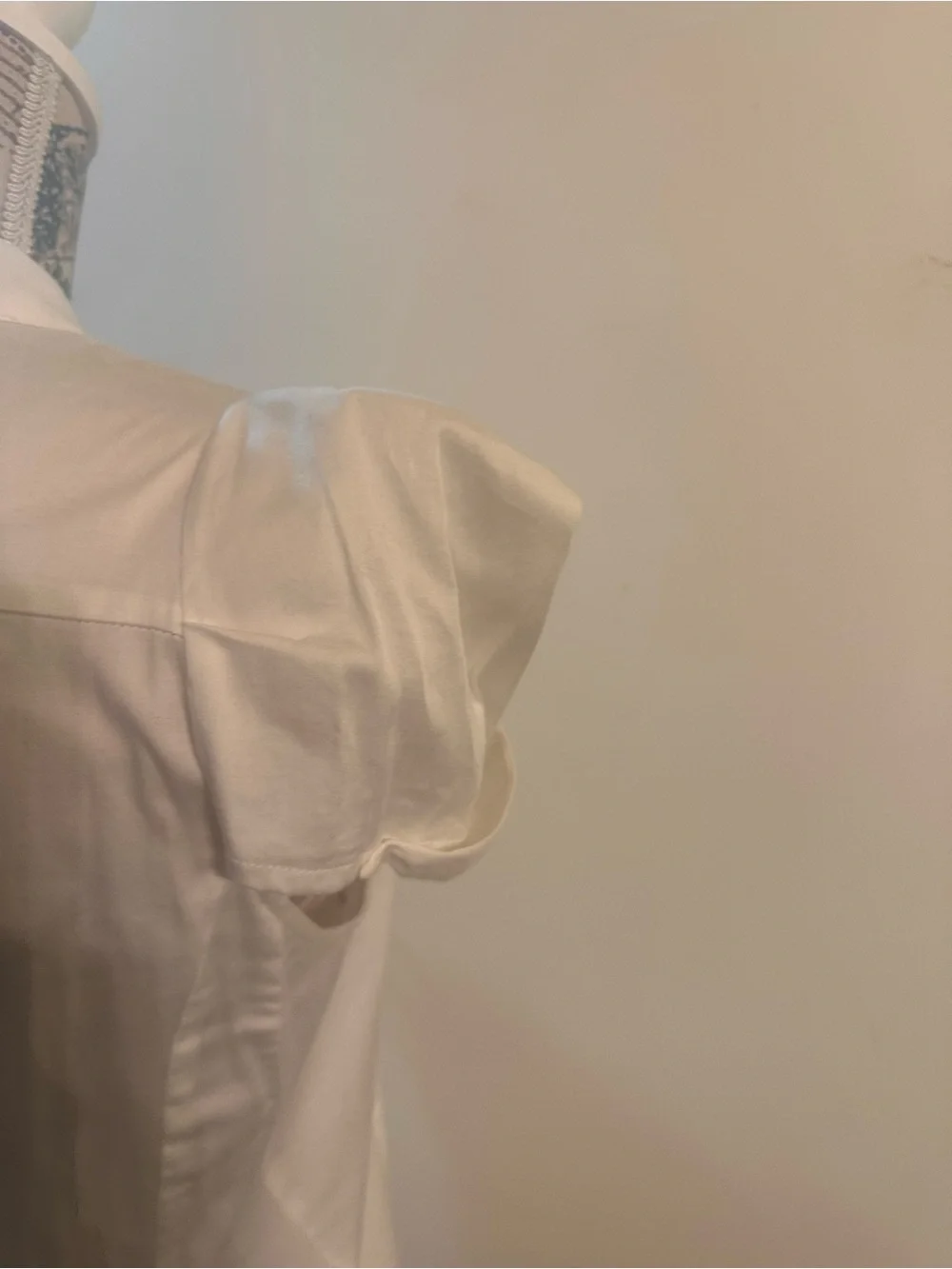 C. Luce White Ruffle-Front Cap Sleeve Blouse - Picture 8 of 12